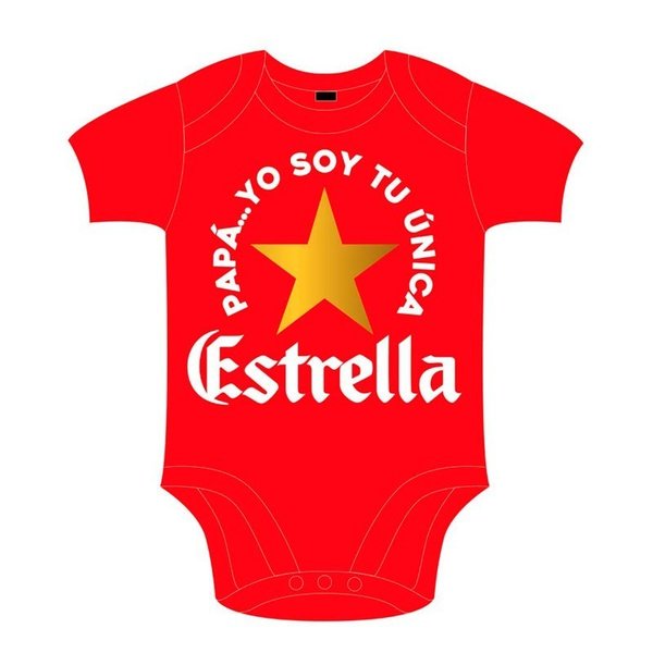 Body Bebe Estrella Damm en Català Lista Marta i Xavier = Arnau