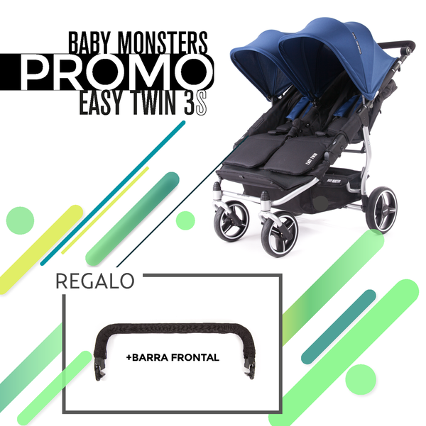 Silla Gemelar EASY TWIN 3S Baby Monsters Chasis Silver + REGALO Barra Frontal